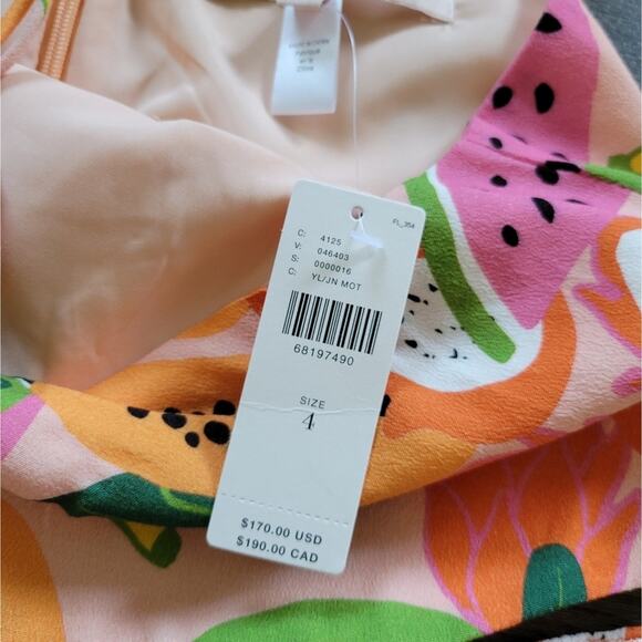 Anthropologie Hutch Orange Yellow Pink Mixed Fruit Halter Romper NWT Size 4 - Picture 12 of 16